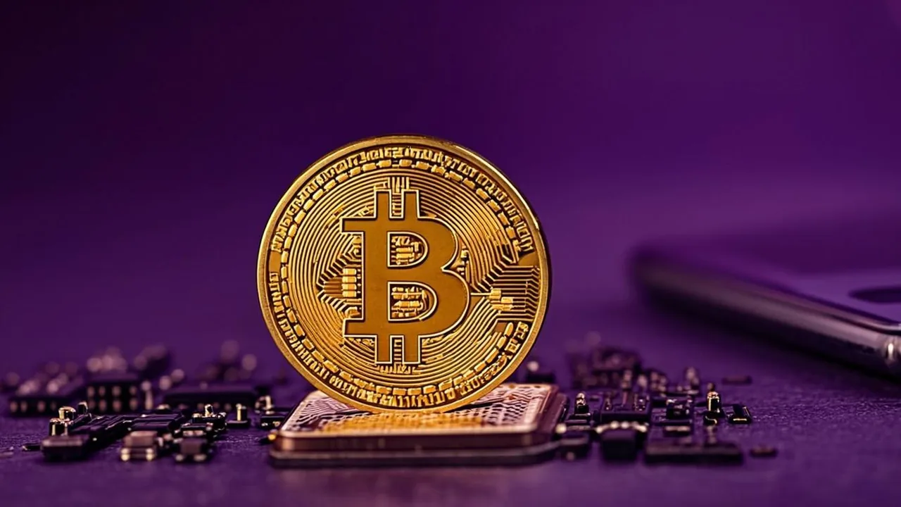 golden coin with circuit pattern beside violet chips, crypto clause decoder motif for Big Winnings
