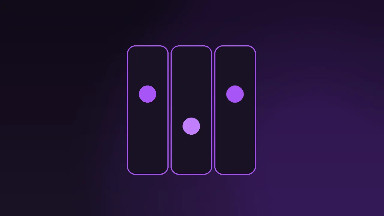 A hundred and twenty spin vouchers sorted into four daily stacks under purple neon light