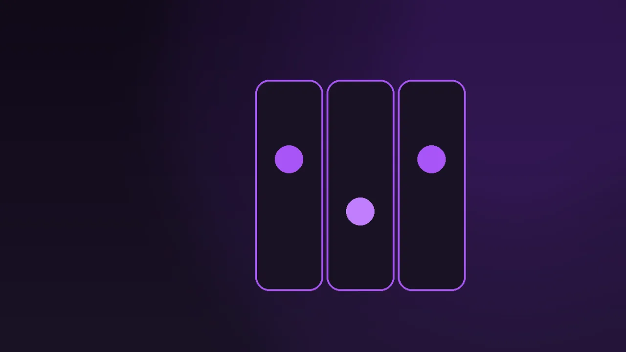 Fifteen stacks of explorer-themed spin tokens beside a purple neon reel panel