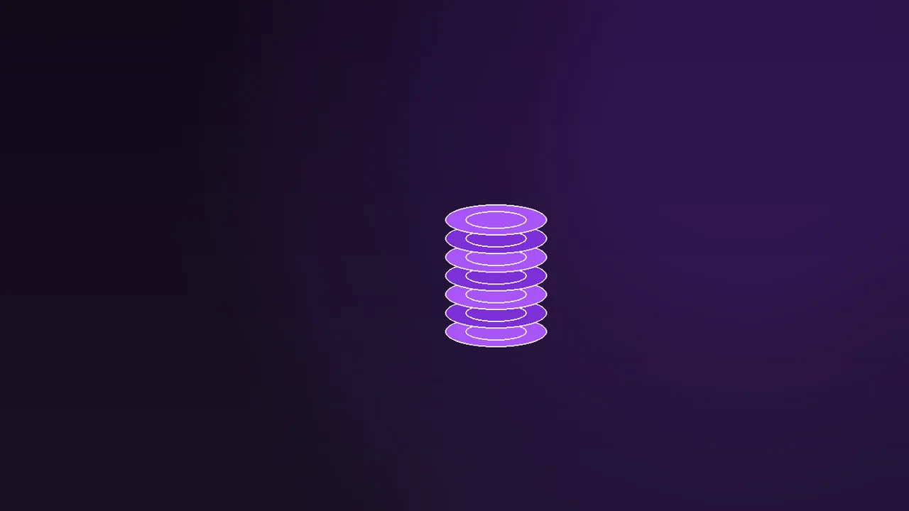 Live blackjack table mid-deal, purple neon strip glowing over dark studio felt and chip stacks