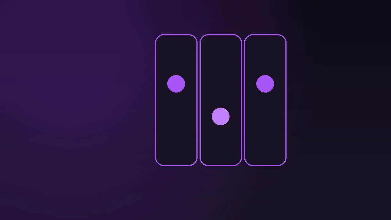 A gift box spilling coins beside purple neon slot reels and a folded terms card on graphite