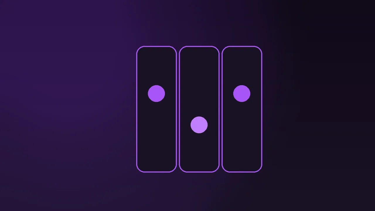 Purple neon fishing floats and fish tokens above a dark reel grid with a coin stack on graphite